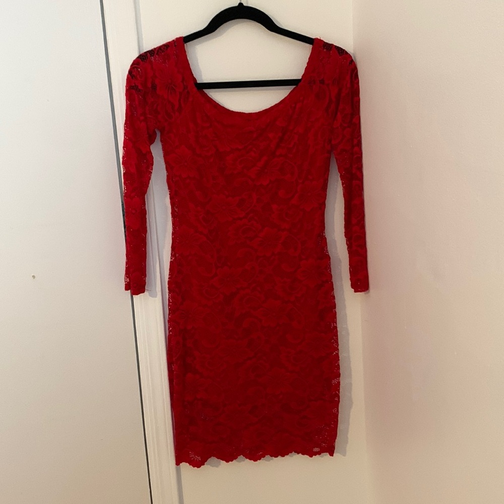 red lace dress